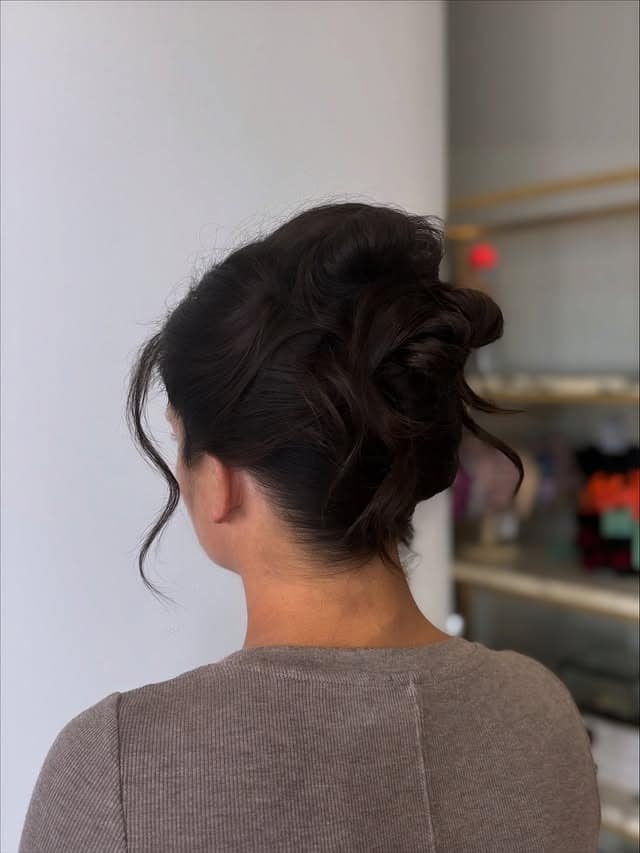4. Soft Brunette Twisted Updo with Volume - Updo Hairstyles