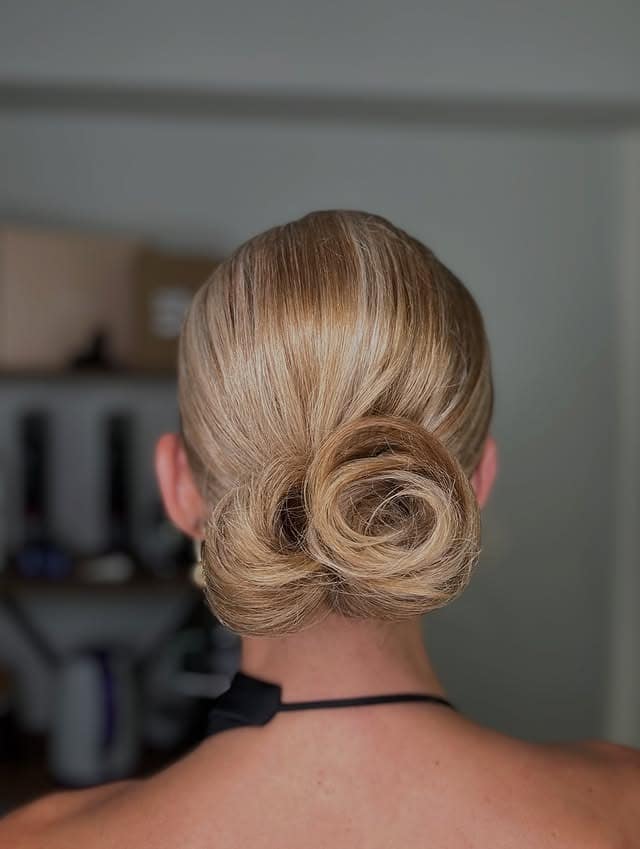 6. Classic Blonde Chignon with Sculpted Finish - Updo Hairstyles