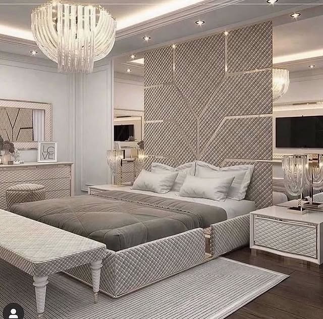 4. Classic Neutral Bedroom with Upholstered Sofa Bench - sofa in bedroom ideas