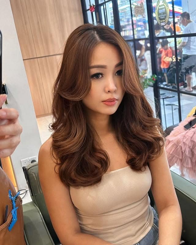 12. Face-Framing S-Curl Perm in Warm Chestnut Brown - Perm Hairstyles