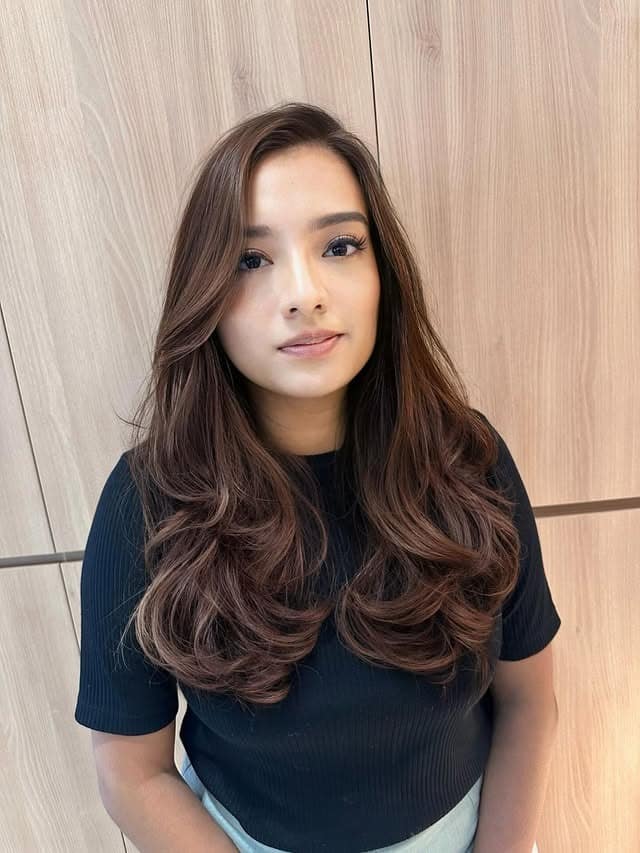 17. Feathered Layer Perm with Smoky Brown - Perm Hairstyles