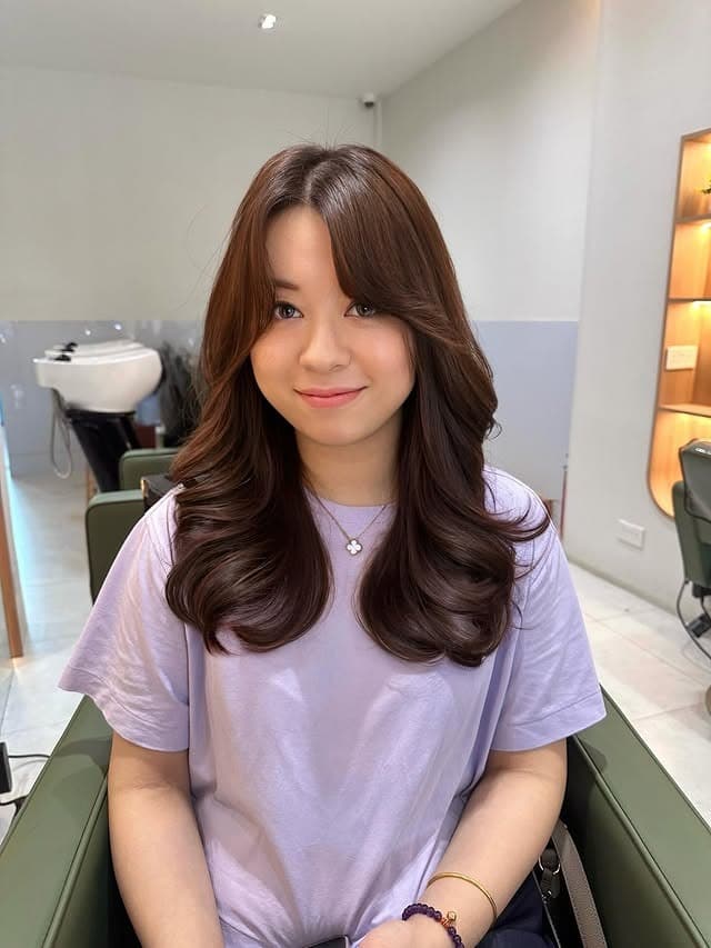 18. Polished C-Curl Perm with Cinnamon Brown - Perm Hairstyles