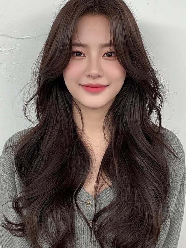 19. Long Layered Wave Perm in Dark Ash Brown - Perm Hairstyles