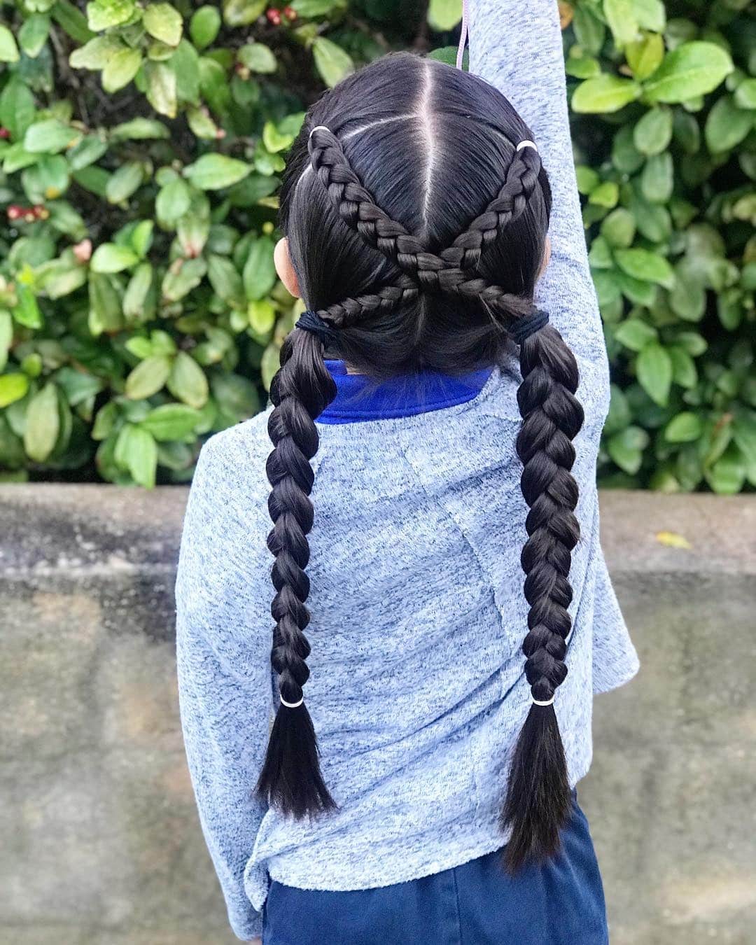 3. Deep Brunette Dutch Cross Braided Pigtails - Pigtail Hairstyles