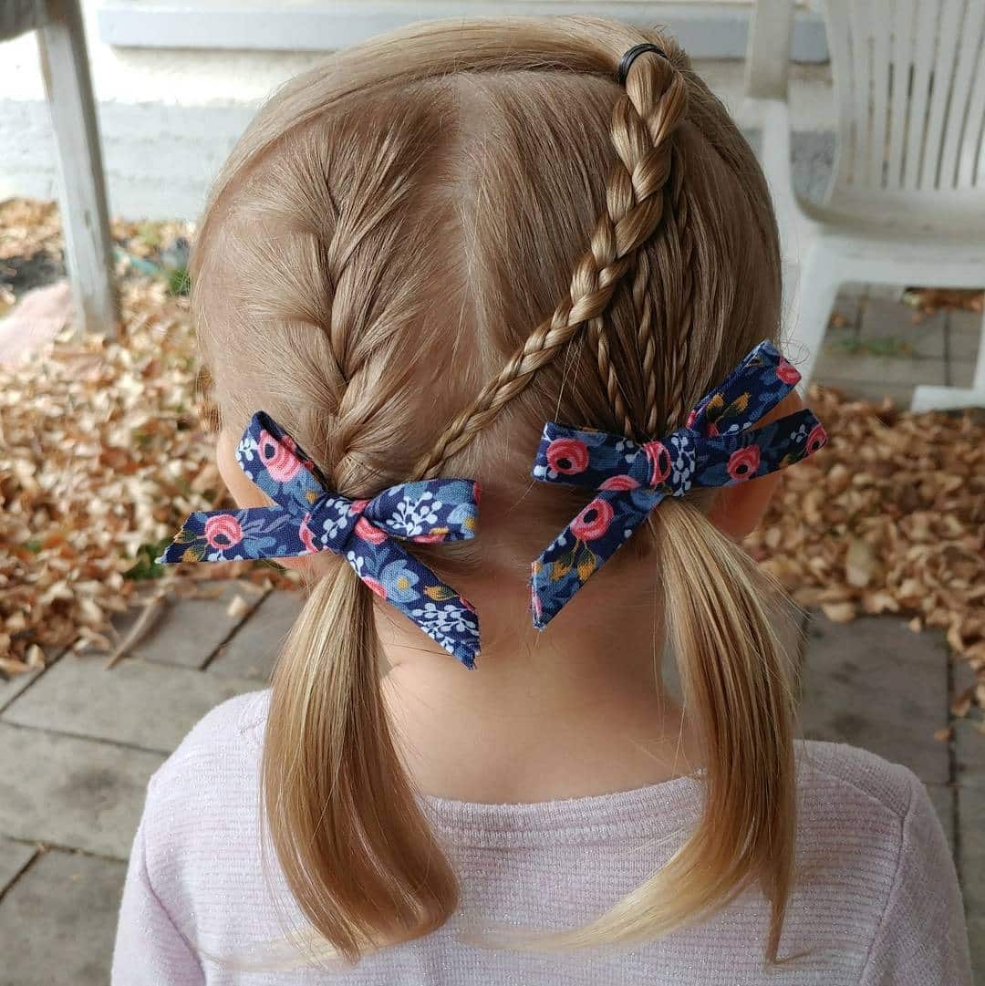4. Golden Blonde Side Braid Pigtails with Ribbon Accents - Pigtail Hairstyles