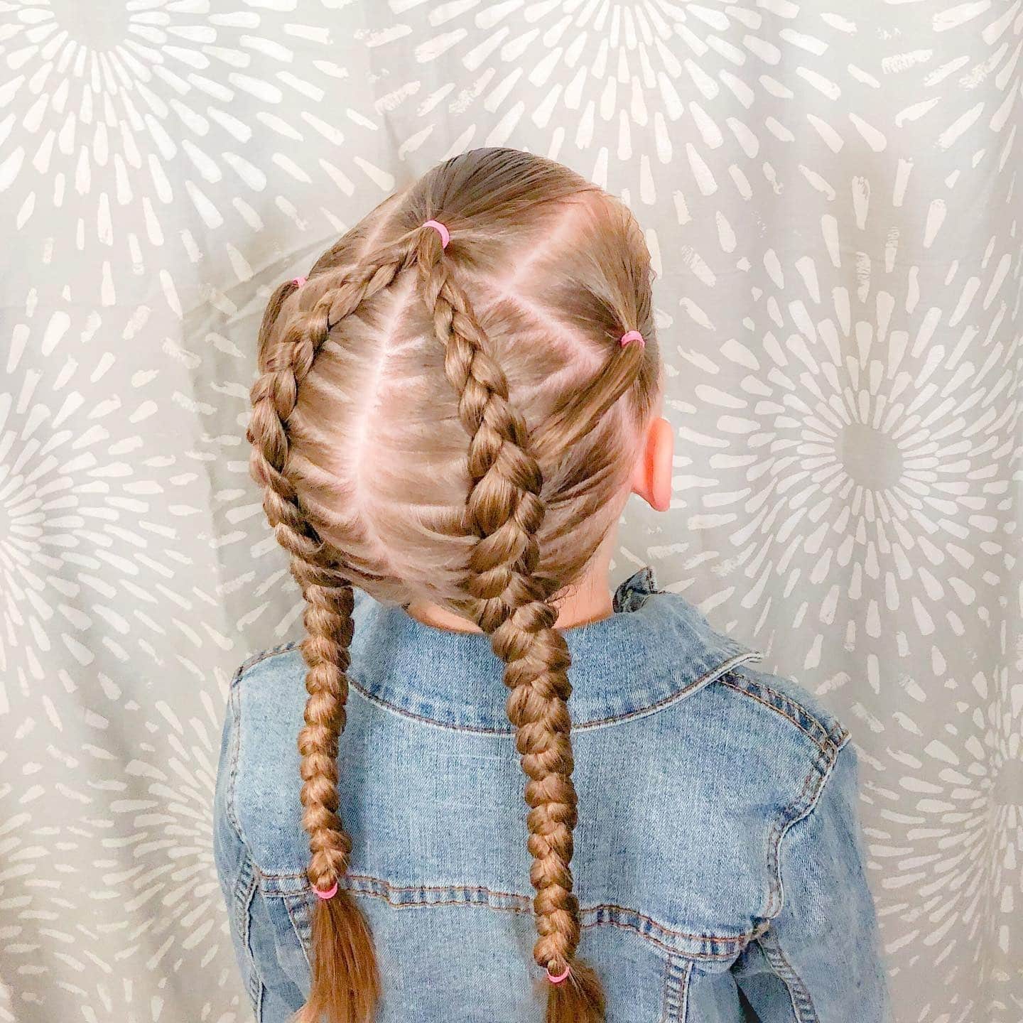 15. Sandy Blonde Diagonal Part Braided Pigtails - Pigtail Hairstyles
