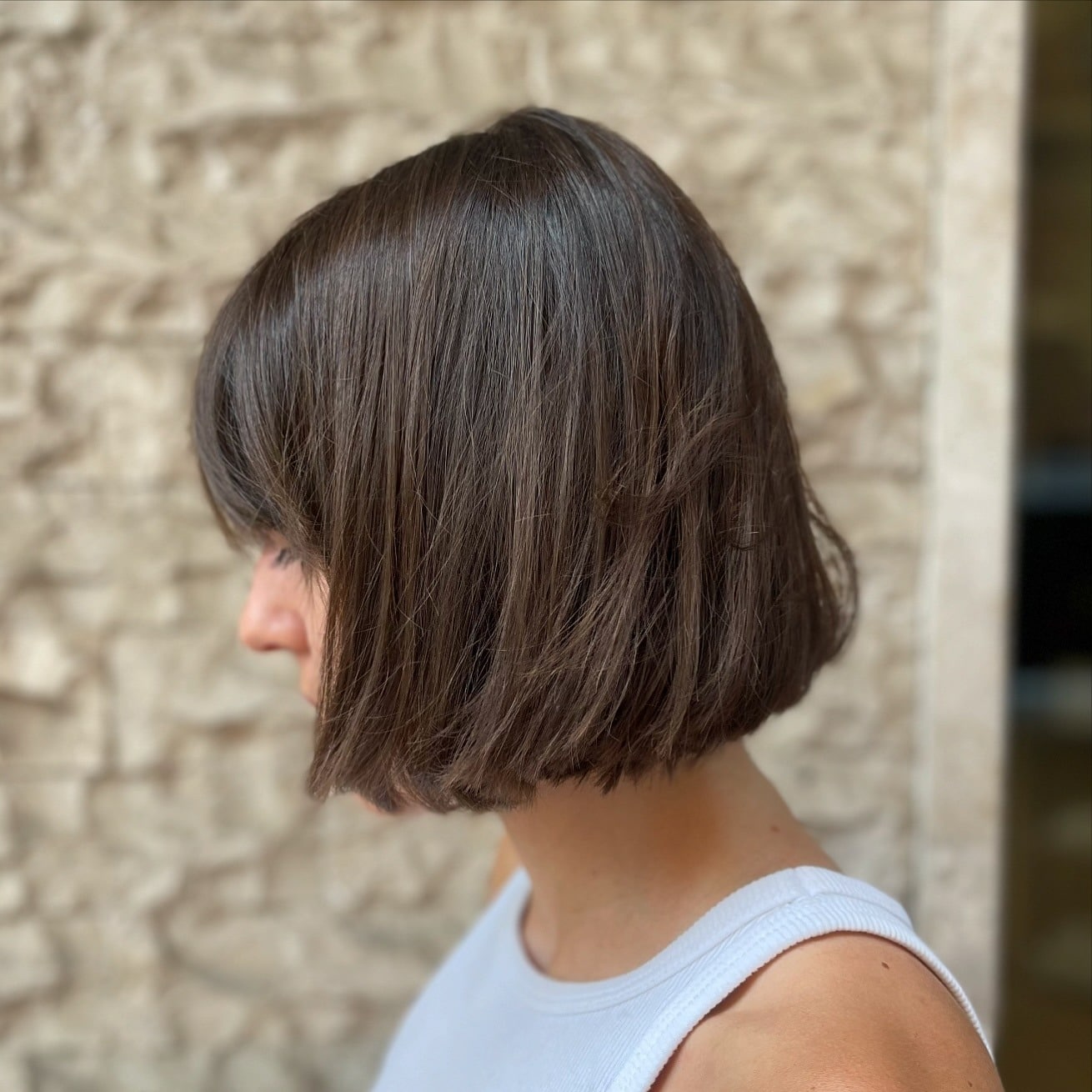 21. Soft Blunt Bob with Natural Medium Brown - Messy Haircut For Women