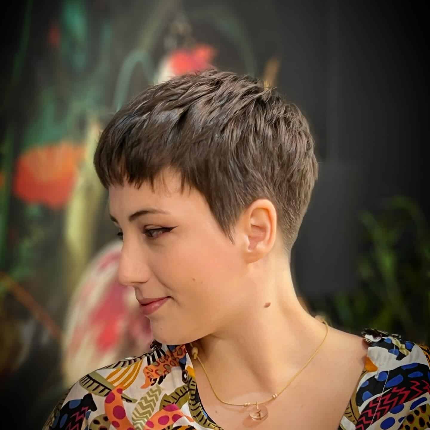 7. Choppy Pixie Cut in Natural Brown - Layered Pixie Haircuts
