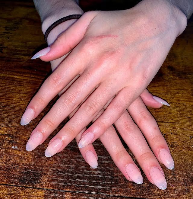 10. Natural Pink Almond Nails with Subtle Sparkle - simple sparkly nail ideas