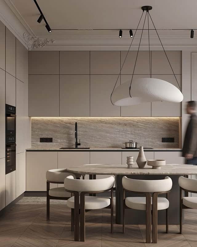 3. Minimalist Linear Kitchen with Integrated Lighting - long kitchen ideas
