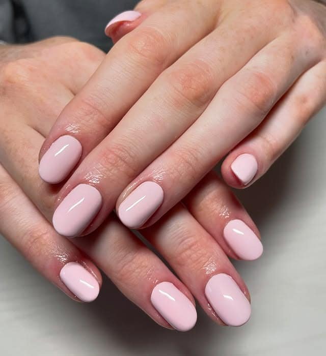 6. Pale Pink Rounded Nails - soft pink nail ideas