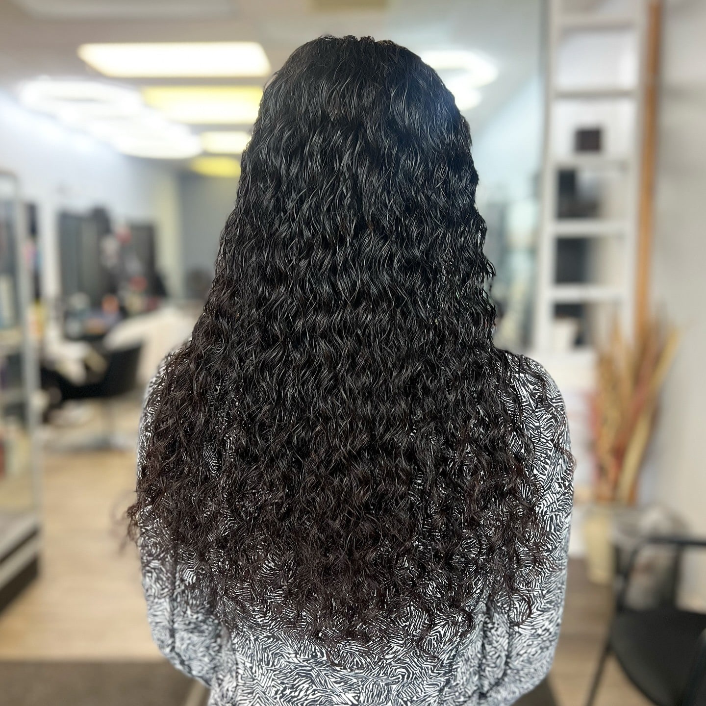 12. Long Natural Curly Layers in Deep Espresso - Hippie Haircuts