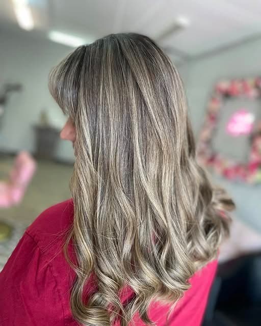 8. Softly Curled Mid-Length Layers with Ash Brown Highlights - Straight Wispy Hair
