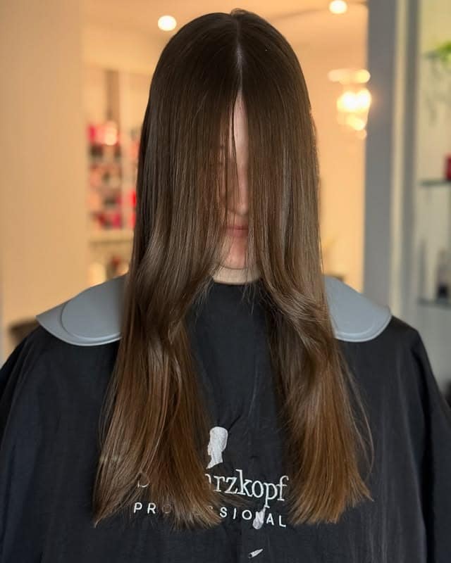 10. Long Sleek Layers with Subtle Brown Dimension - Straight Wispy Hair