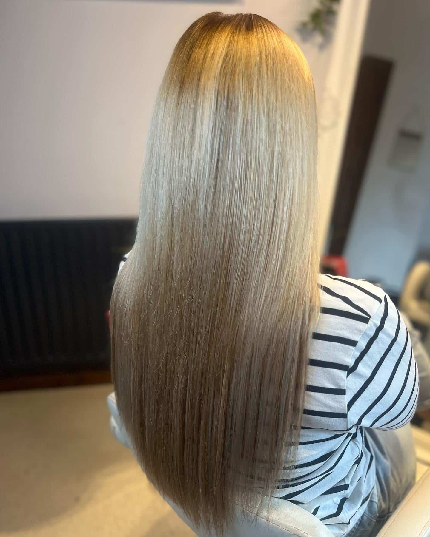 17. Ultra-Sleek Straight Length with Rooted Ash Blonde Melt - Straight Wispy Hair