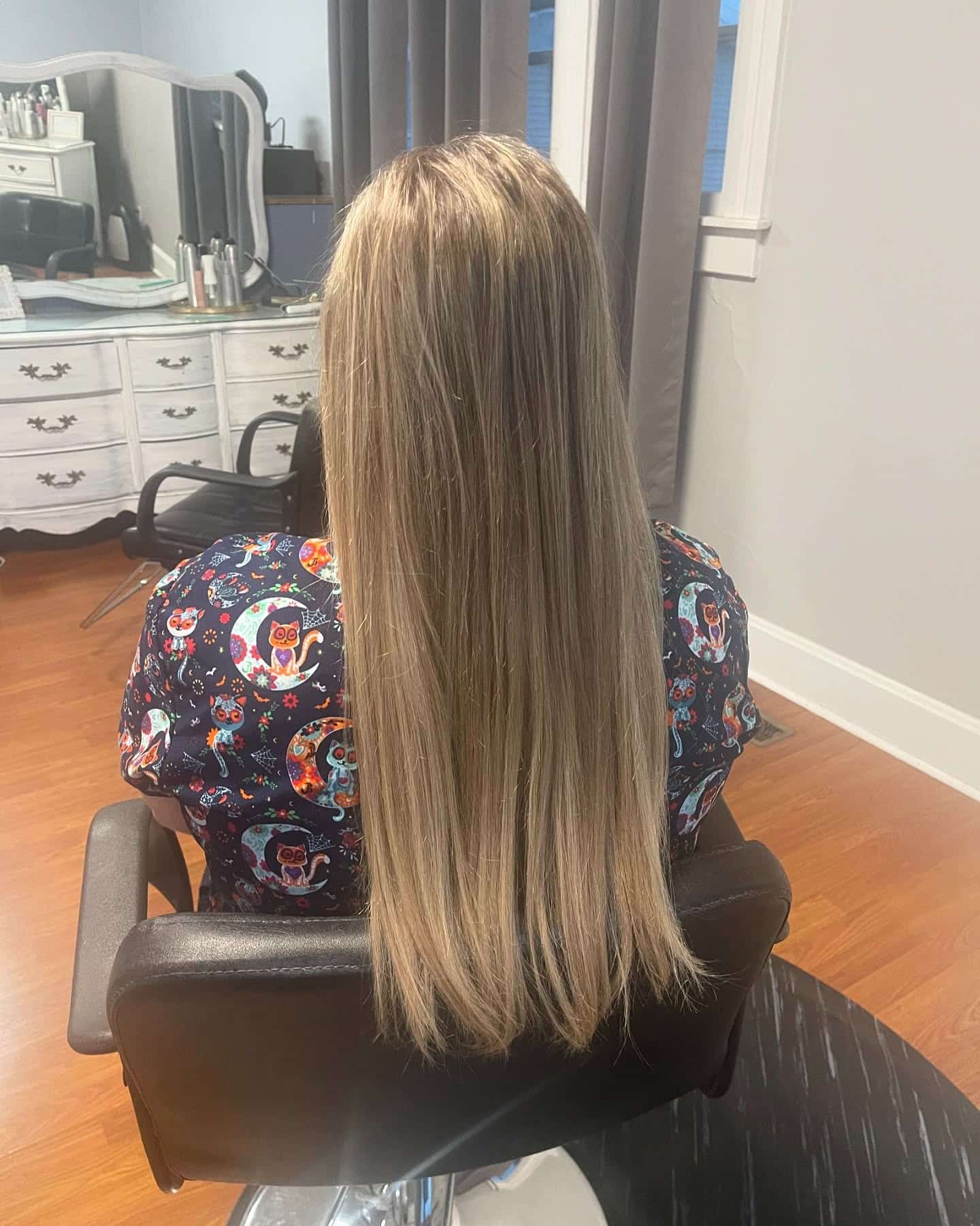 18. Long Straight Layers with Soft Neutral Blonde Balayage - Straight Wispy Hair