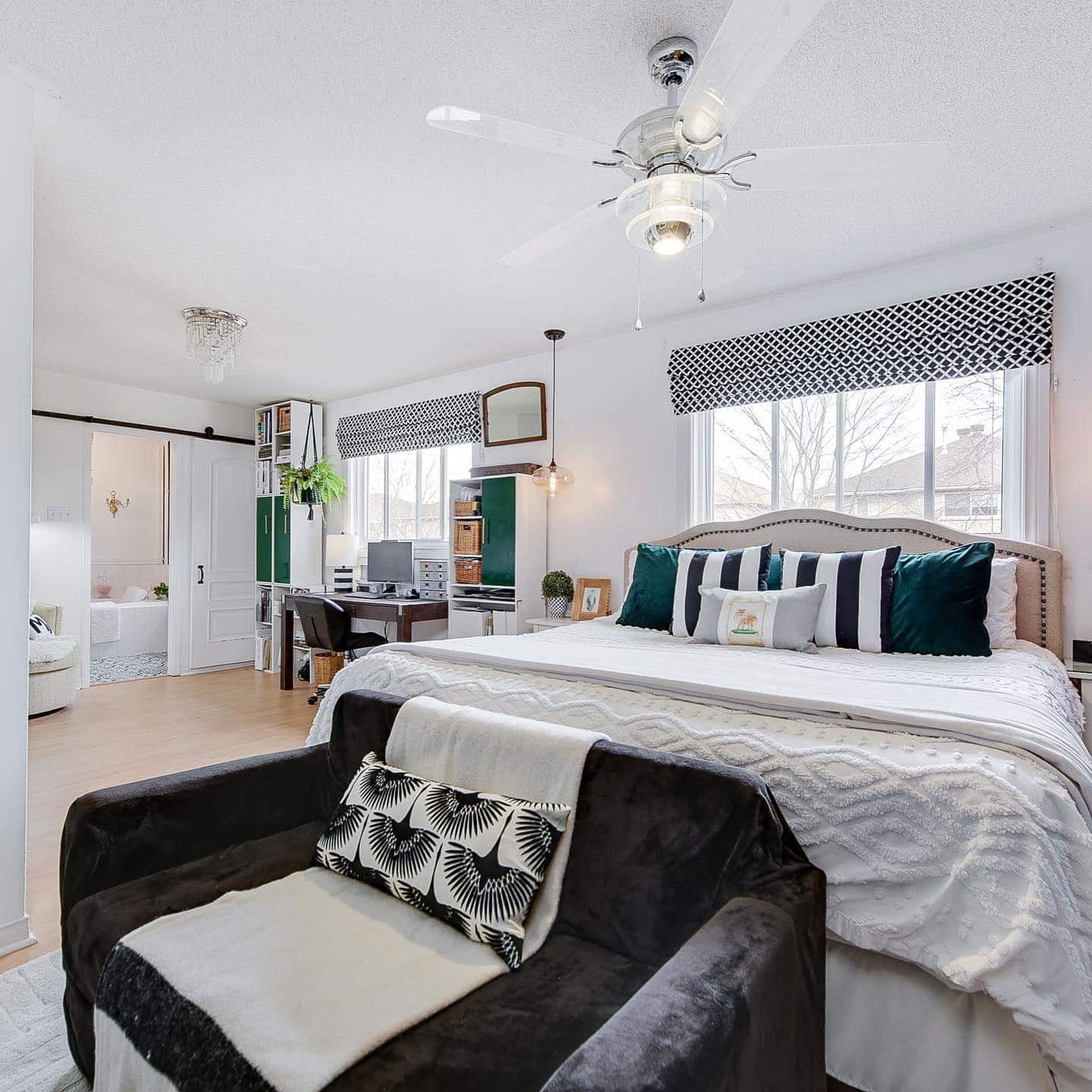 3. Classic Bright Bedroom Office with Traditional Touches - bedroom office ideas