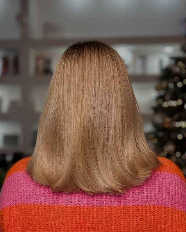 5. Blunt Blonde Lob with Smooth Finish - Short Fluffy Hair