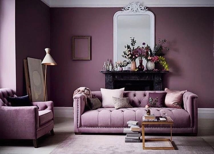 1. Dusty Mauve Classic Living Room Elegance - purple living room ideas