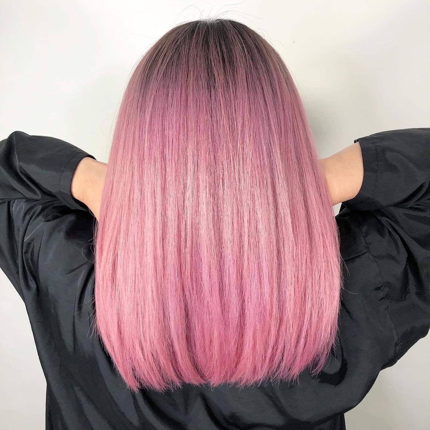 2. Sleek Blunt Cut with Dusty Pink Finish - Pastel Pink Hair Color