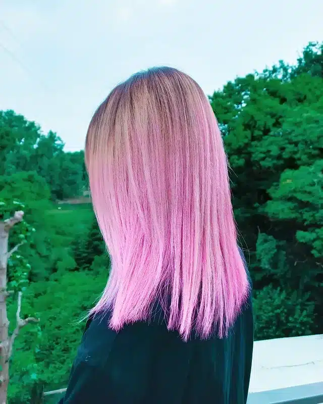 10. Rooted Pastel Pink Balayage - Pastel Pink Hair Color