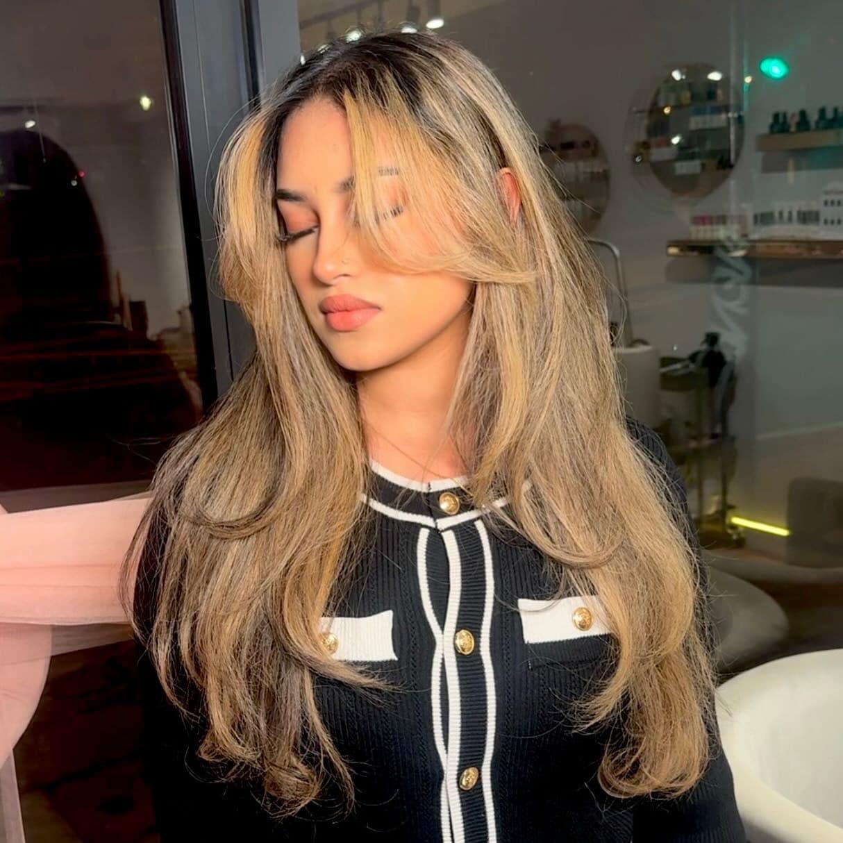 8. Soft Butterfly Layers with Curtain Fringe in Golden Beige Blonde - Wispy Layered Haircuts