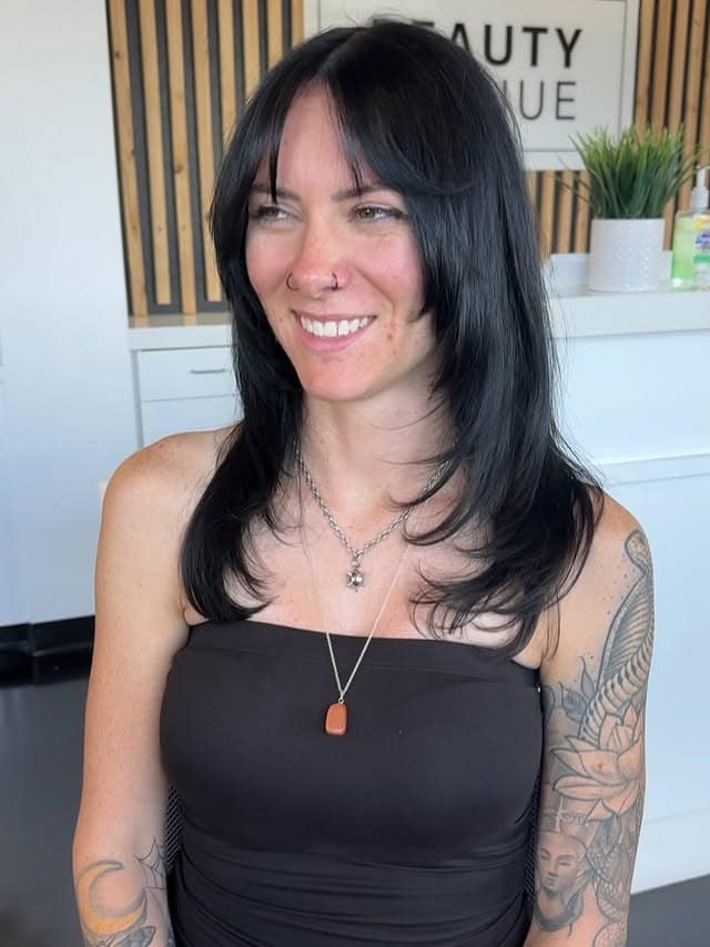 16. Soft Wolf Cut Layers with Wispy Fringe in Natural Black - Wispy Layered Haircuts