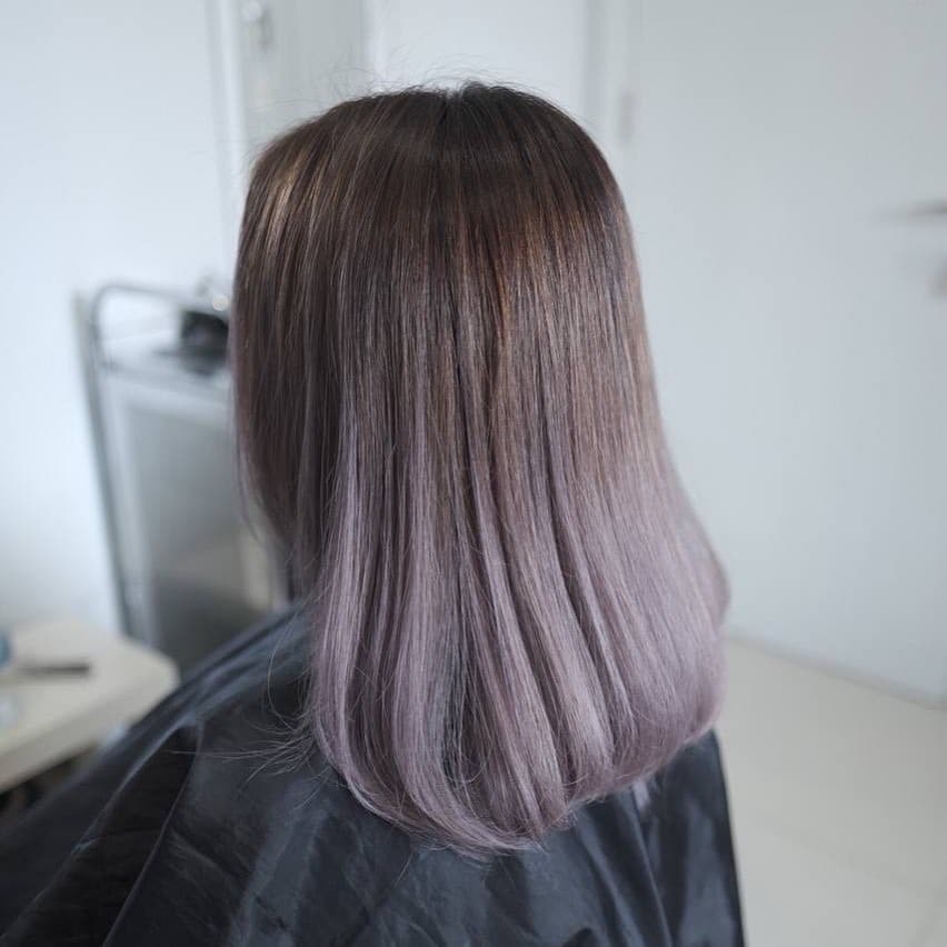 3. Ash Lavender Lob - Silver Lavender Hair Color