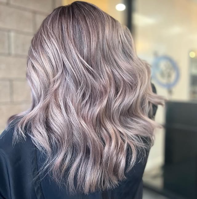 10. Taupe Lavender Waves - Silver Lavender Hair Color