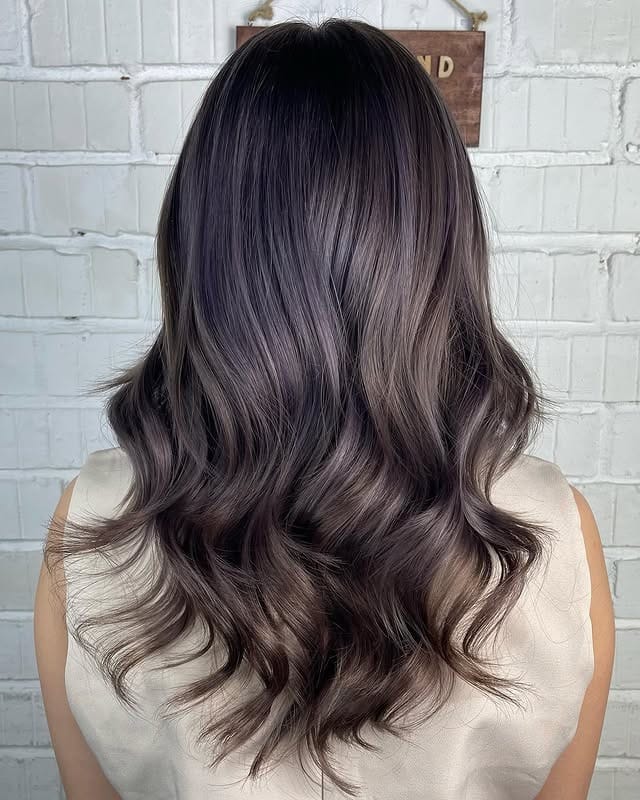 15. Espresso to Silver Lavender Melt - Silver Lavender Hair Color