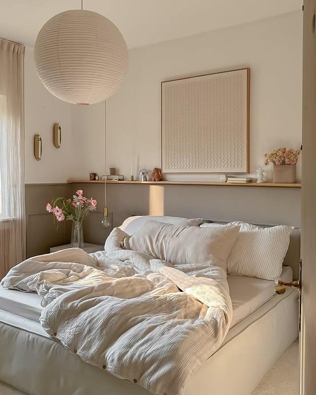 18. Soft Minimal Bedroom with Blush and Warm White Layers - small bedroom ideas