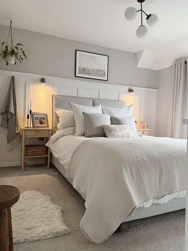 20. Classic White Bedroom with Subtle Gray Accents - small bedroom ideas