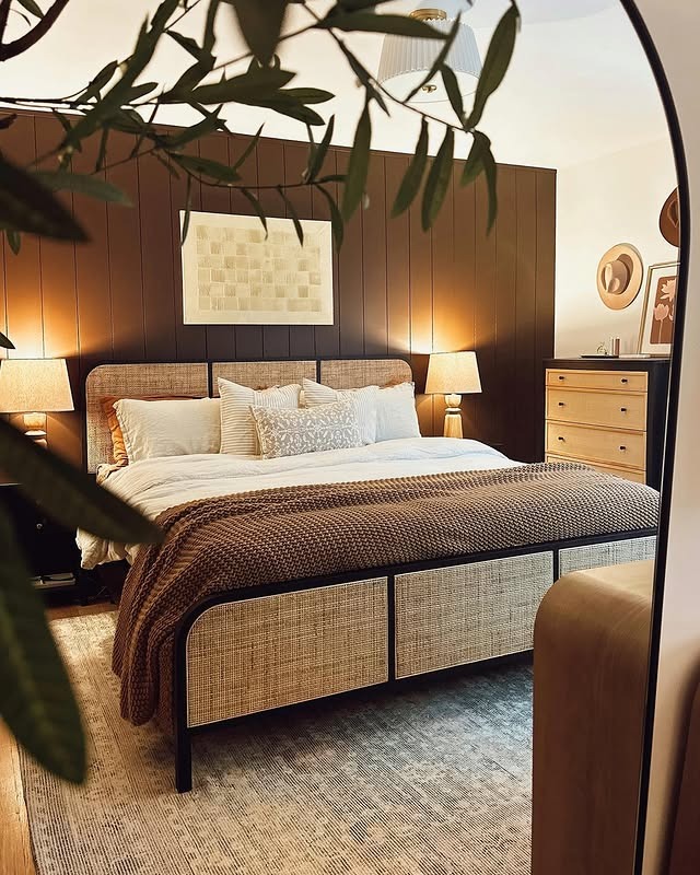 22. Modern Rustic Bedroom in Warm Brown and Natural Textures - small bedroom ideas