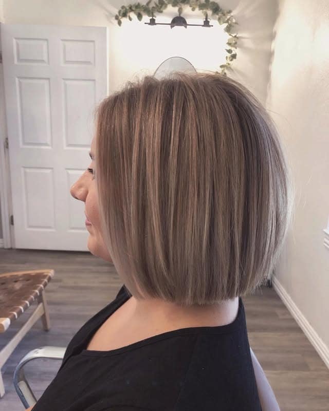 3. Classic Blunt Bob with Dimensional Bronde - Short Blunt Cut