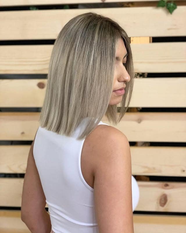 9. Blunt Mid-Length Cut with Sandy Blonde Tone - Short Blunt Cut