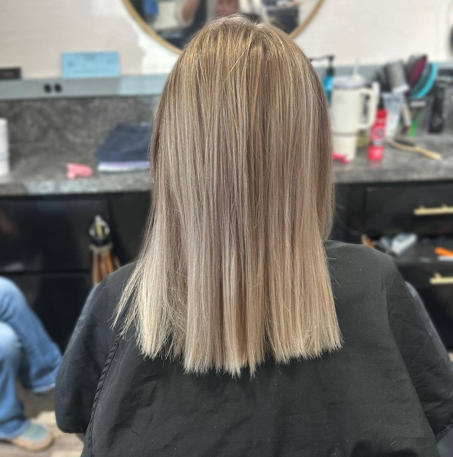 18. Straight Blunt Lob with Cool Beige Blonde - Short Blunt Cut