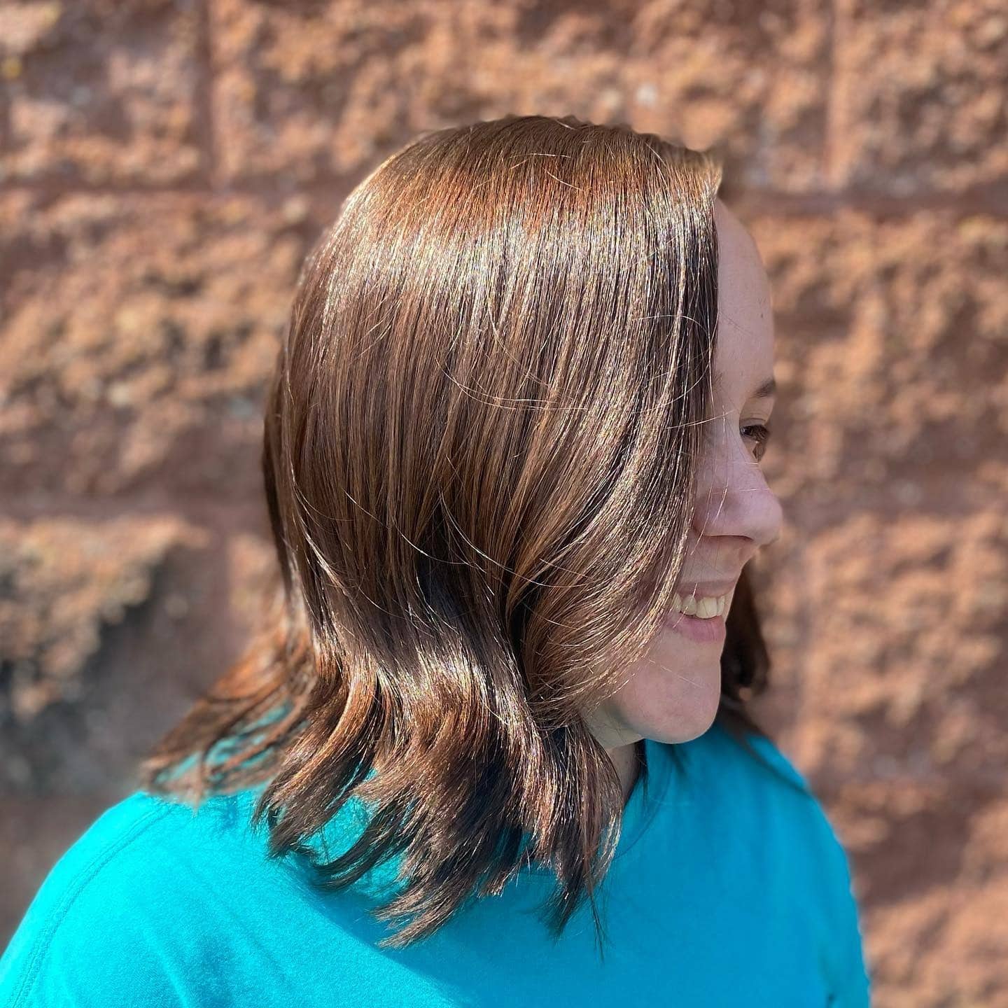 3. Glossy Chocolate Brown Layered Lob - Long Layered Bob