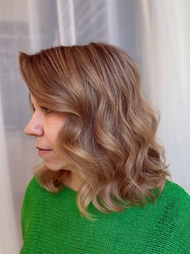 8. Warm Honey Blonde Layered Lob - Long Layered Bob
