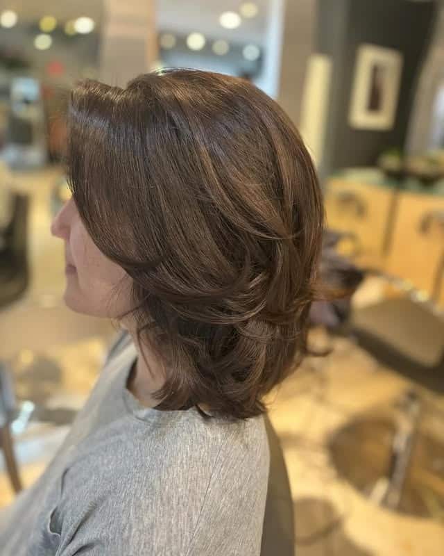 21. Feathered Chestnut Brown Long Layered Bob - Long Layered Bob