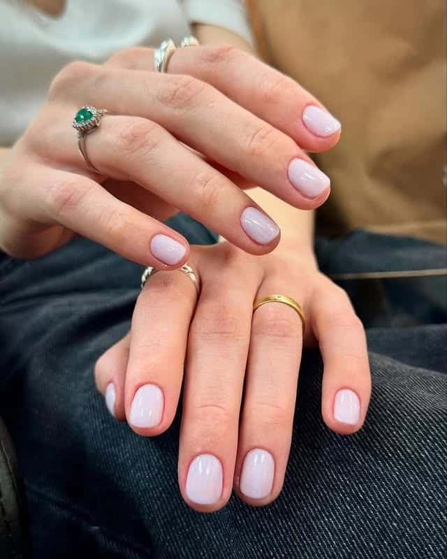 1. Soft Lilac Gloss Short Nails - very short nail ideas