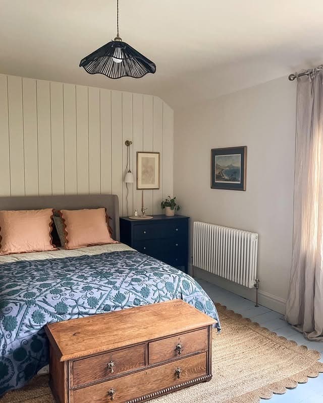 3. Panelled Wall Bedroom with Earthy Accents - victorian bedroom ideas