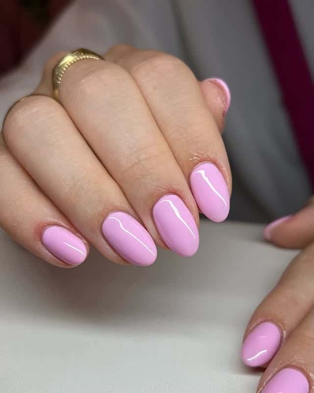 4. Classic Baby Pink Oval Nails - baby pink nail ideas