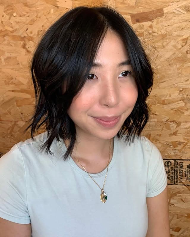 1. Soft Tousled Bob with Natural Black Finish - Tousled Bob Haircut