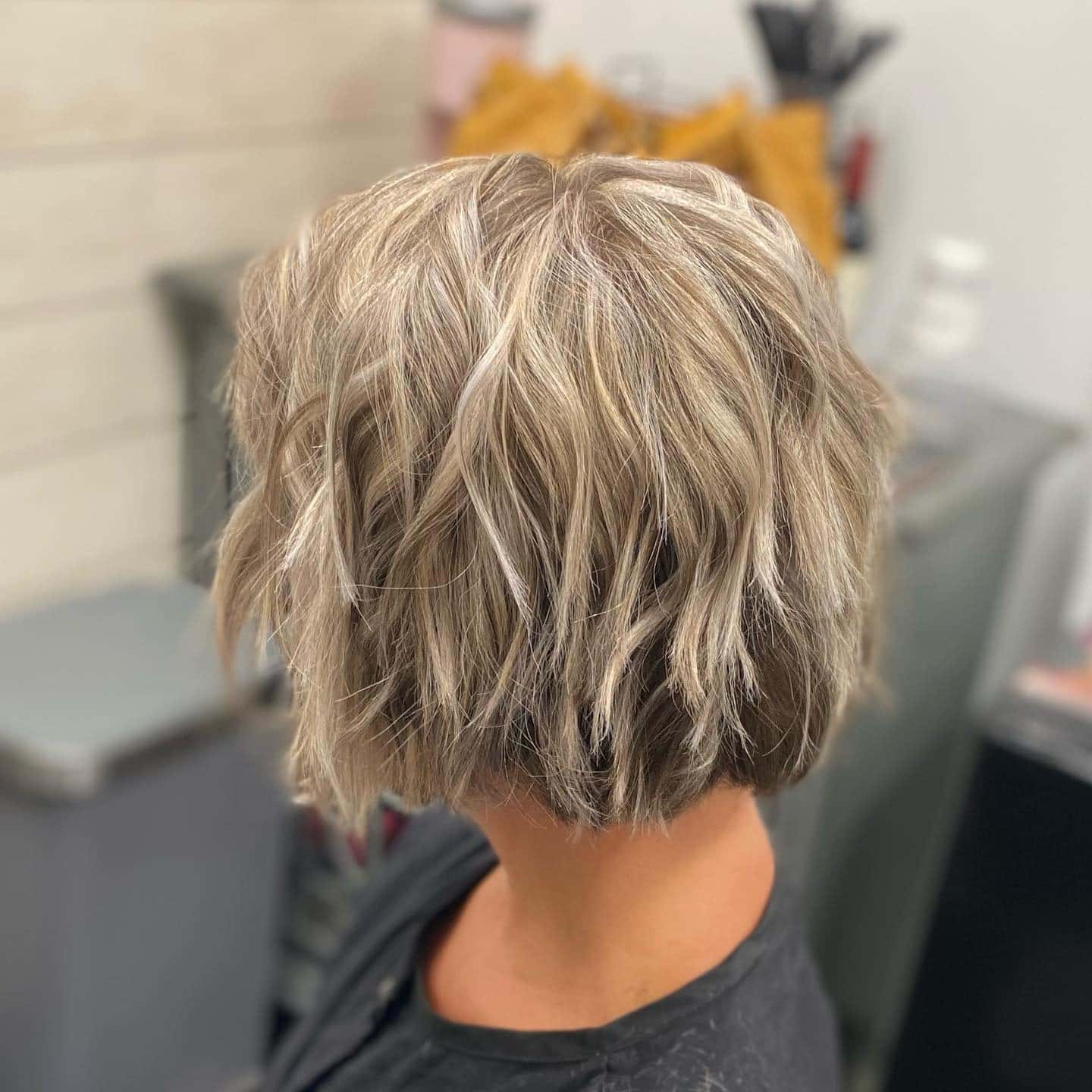 5. Choppy Textured Bob with Ash Blonde Highlights - Tousled Bob Haircut