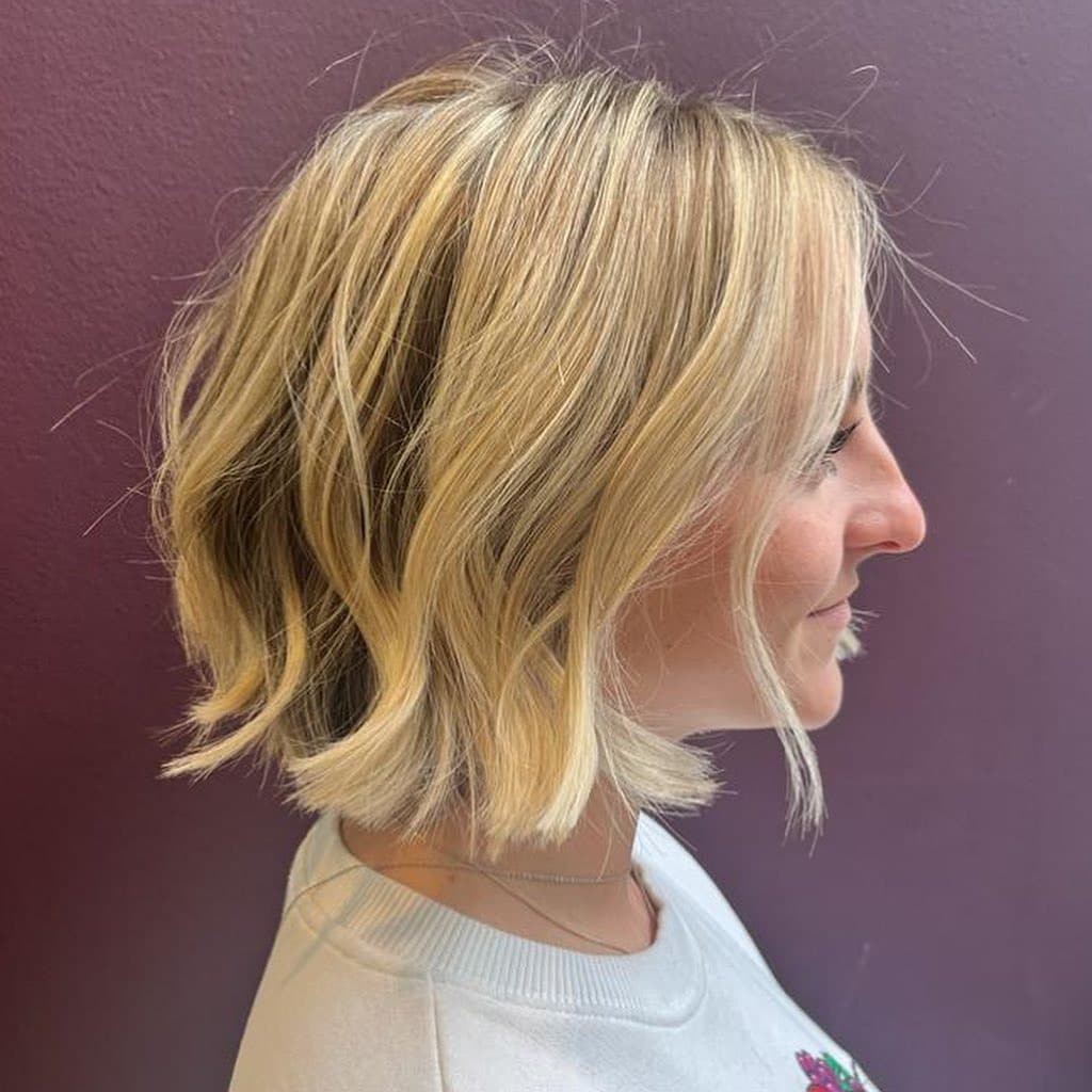 9. Rooted Blonde Tousled Bob with Soft Texture - Tousled Bob Haircut