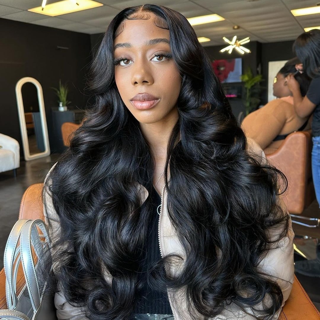 2. Middle Part Body Wave Soft Black - Middle Part Hairstyles