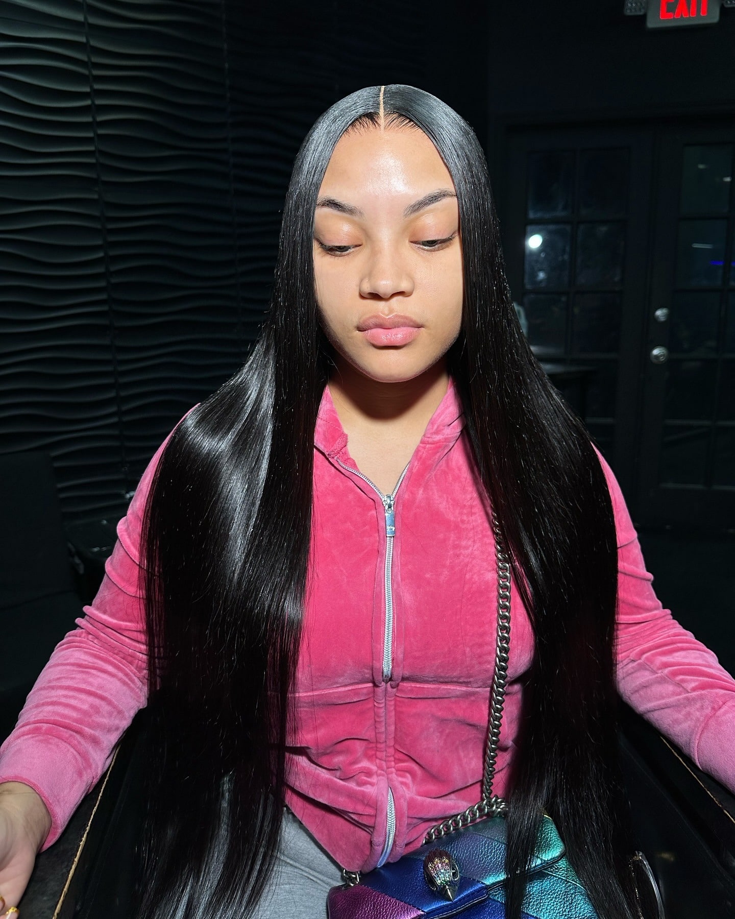 7. Sleek Middle Part Straight Espresso Black - Middle Part Hairstyles