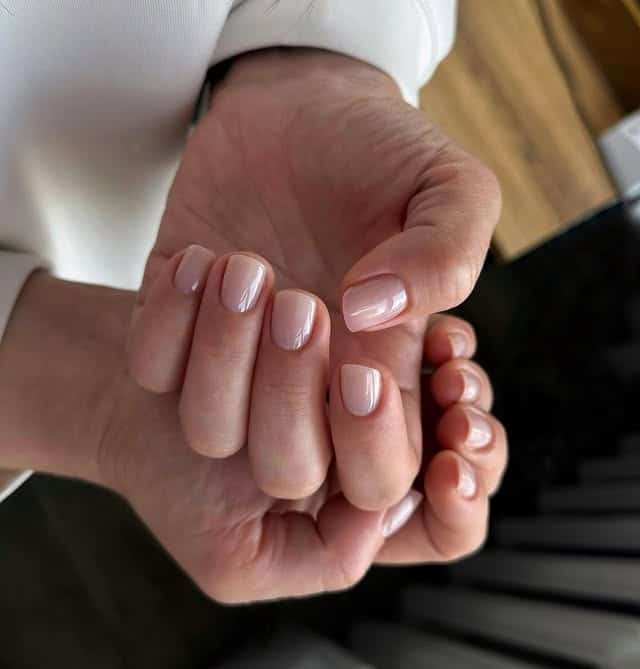 5. Milky Nude Short Natural Nails - old money nail ideas