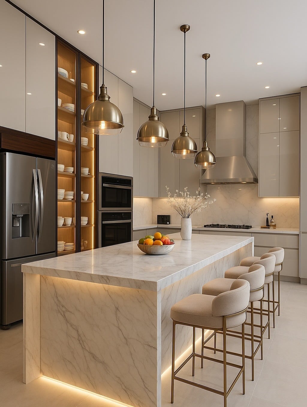 5. Modern Minimalist Kitchen in Black and Wood Tones - luxury kitchen ideas