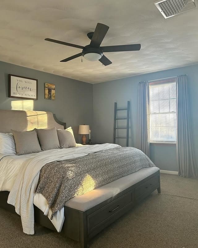 10. Soft Gray Bedroom with Relaxed Everyday Comfort - simple bedroom ideas